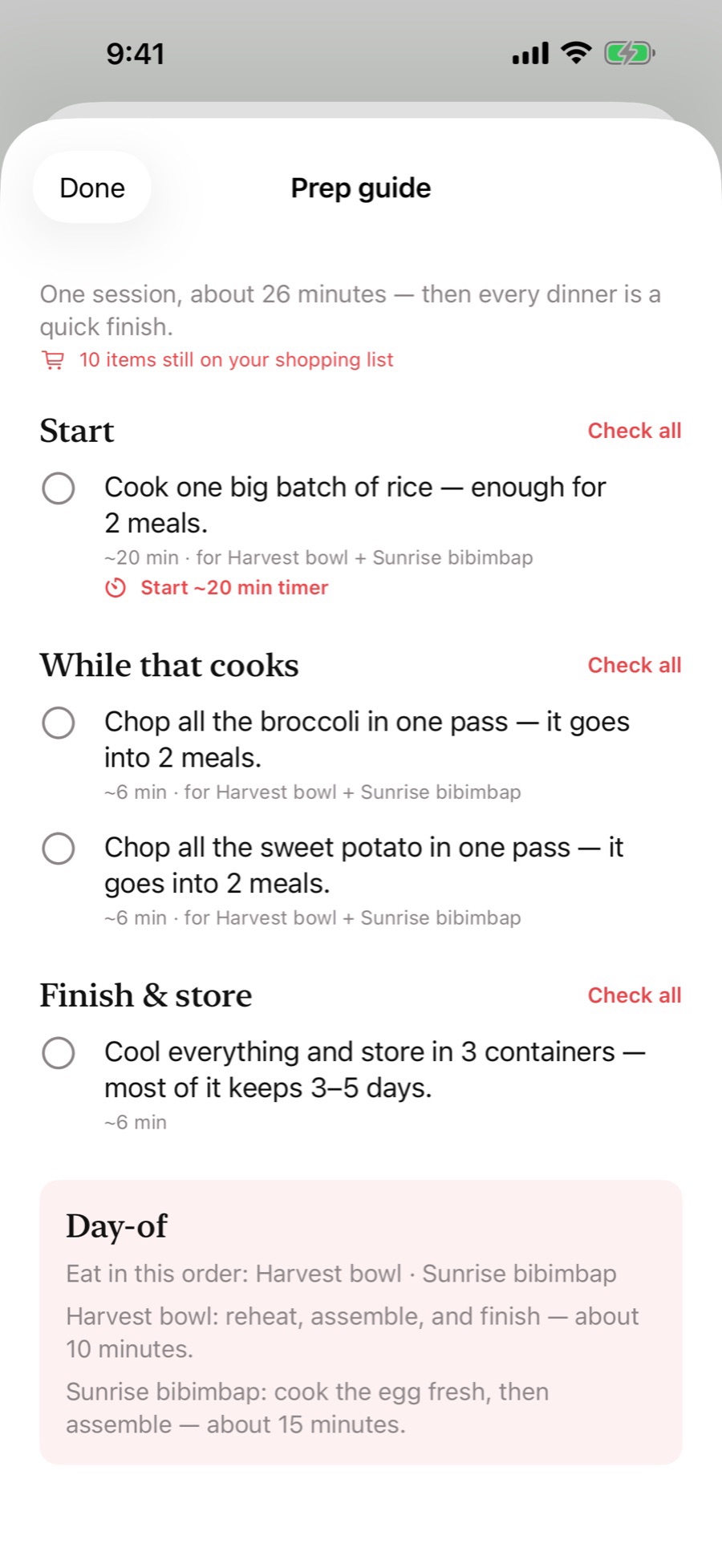 Cooking Sudoku — the weekly prep guide
